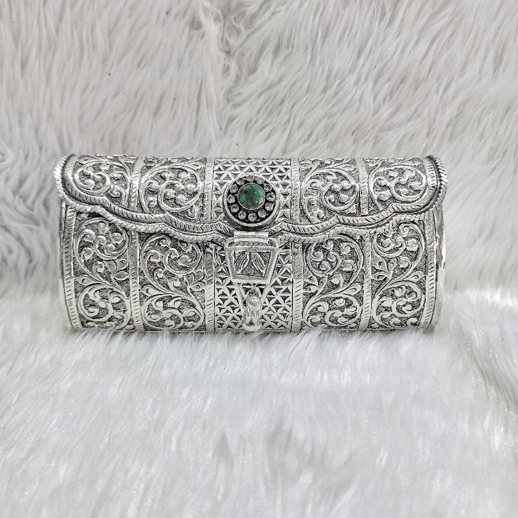 Rectangular Antique Silver Stylish Clutch