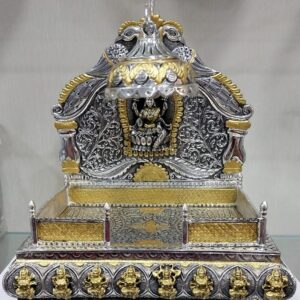 Divine looks pure silver asthalakshmi singhasan with gold foiling