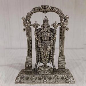 Unique tirupati balaji idol with arch in pure silver