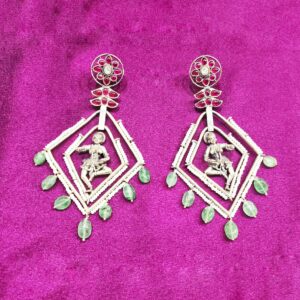Dancing Doll Stylish Pure Silver Temple Earrings