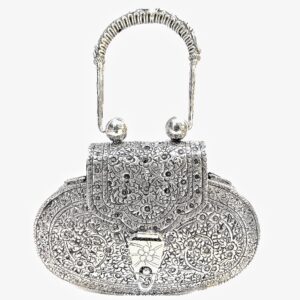 Designer Pure Silver Vintage Style Purse