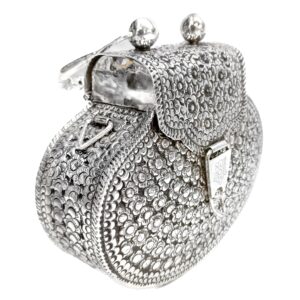 Pure Silver Ladies Purse With Easy To Carry Handle