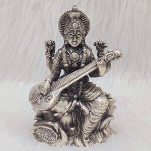 92.5% Pure Silver Lord Saraswati Maa Idol