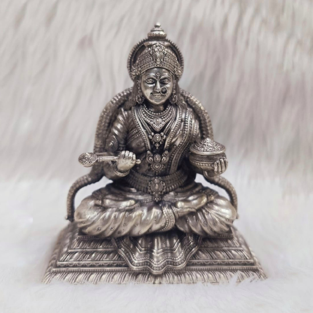 92.5% Pure Silver Annpurna Maa In Antique Design