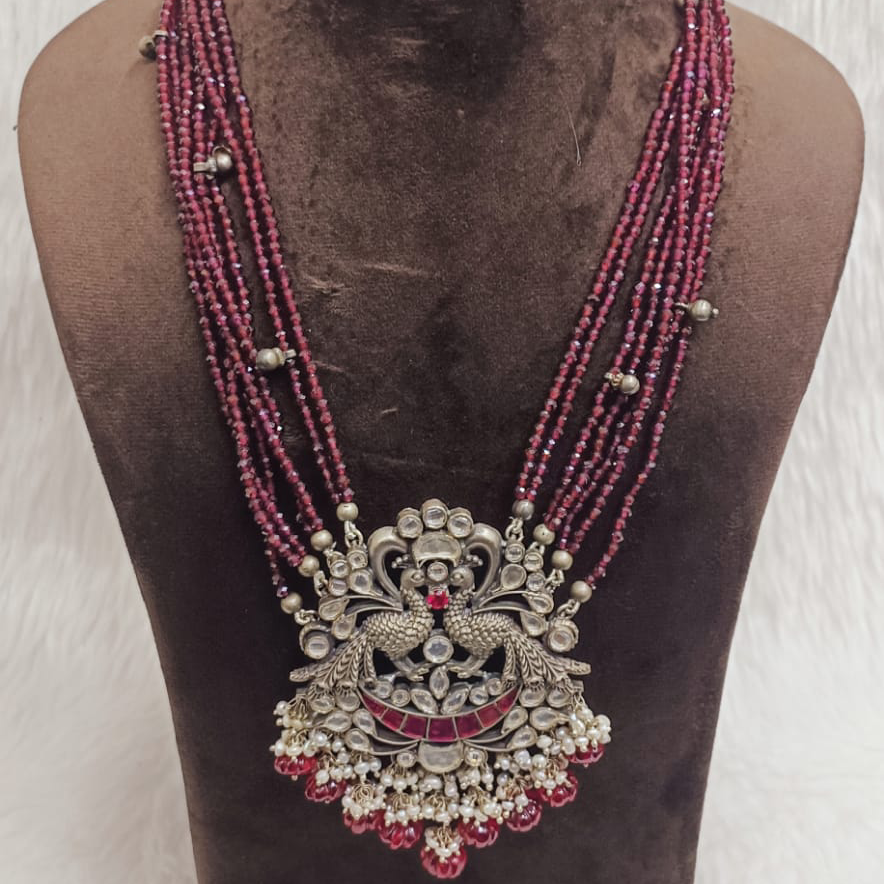92.5% Pure Silver Gemstone Necklace