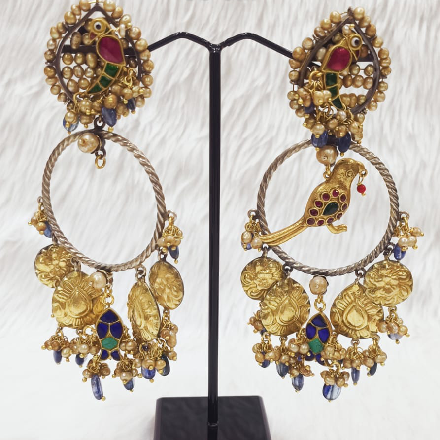 Latest Fusion Earring In Vintage Silver