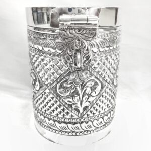 92.5% Pure Silver Gullak In High Finished Antique Work