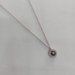 Sterling silver evil eye chain pendant light weight