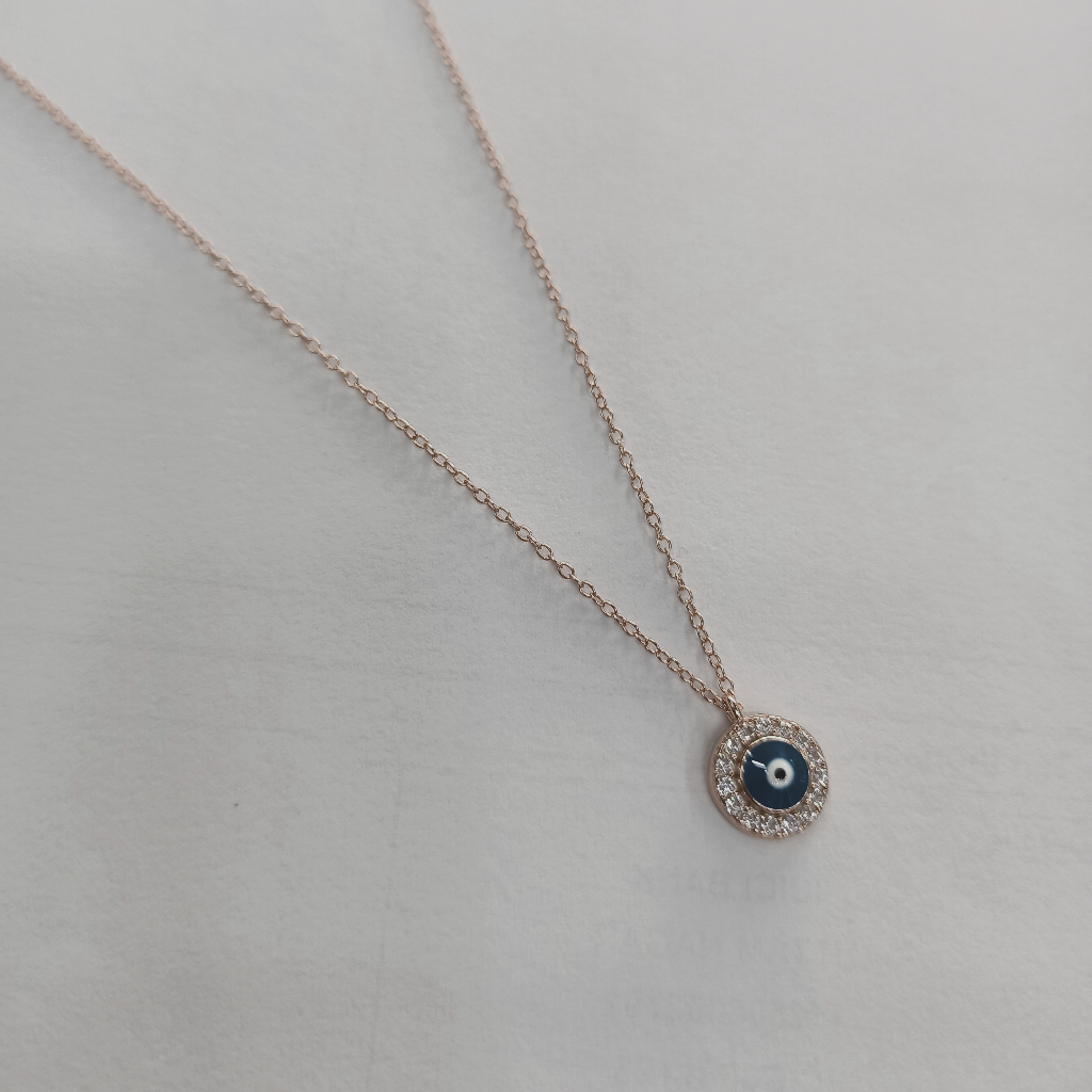 Sterling silver evil eye chain pendant light weight