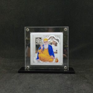 Real silver designer coin of guru nanak dev ji in color printing