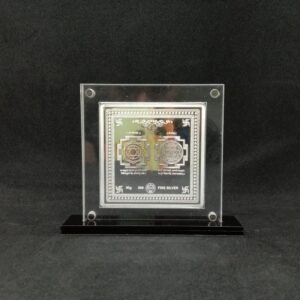 Hallmarked silver designer coin of laxmi ganesh in color printing