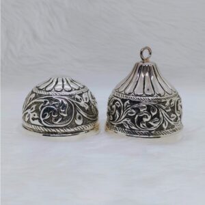 Real silver nariyal in antique carvings for pujan and by puran