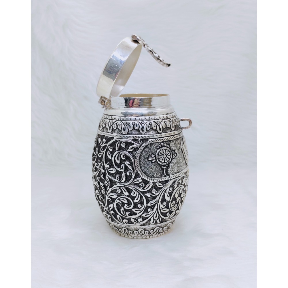 Hallmarked silver piggy bank for kids in antique fine work