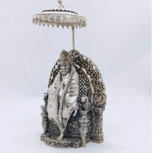 Hallmarked silver sai baba idol in high antique finishing by puran