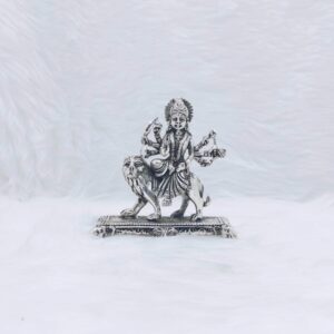 Hallmarked silver idol of durga mata ji in antique high fine work