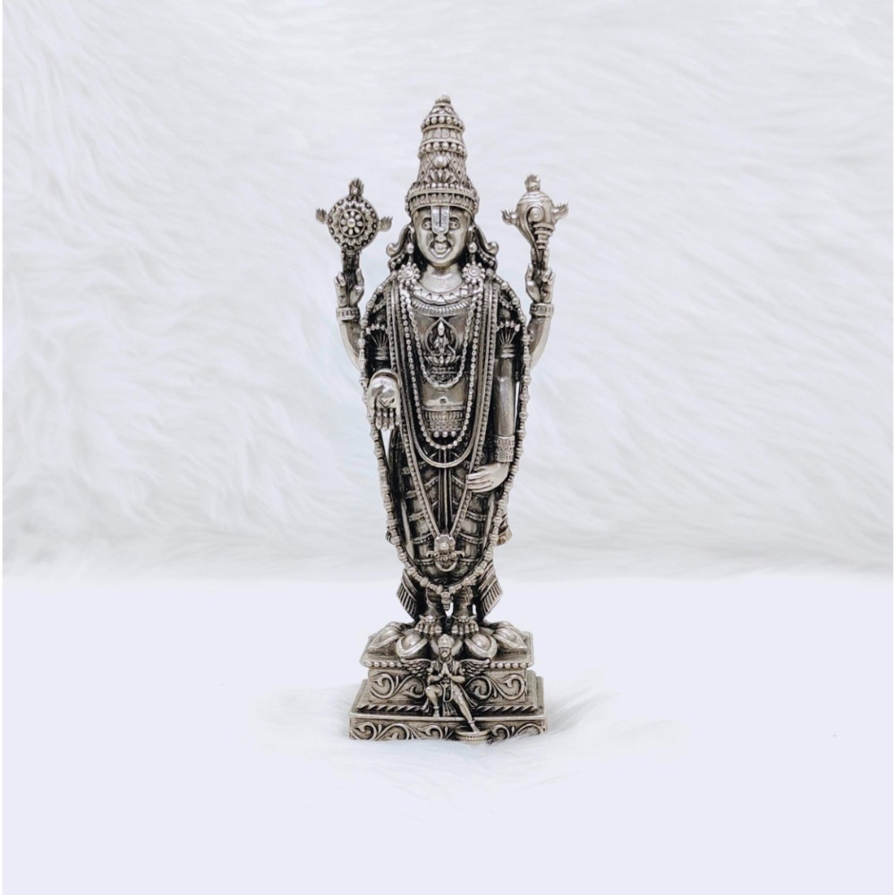 Pure silver tirupati balaji idol in high antique finishing by puran