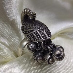 Puran High Rise Mayur Ethnic Ladies Ring In Real Silver (Adjustable)