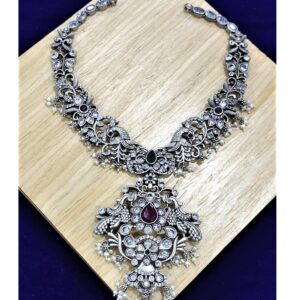 Twinny peacock motifs neckpiece by puran