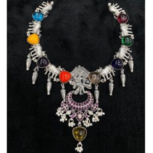 Handicraft pure silver temple haram of goddess vishnu by puran