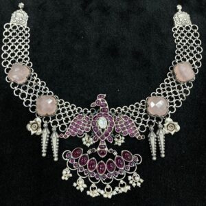 Enchanting Pink Pearly Short Choker Necklace by Puran