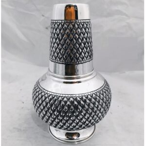 925 pure silver stylish kunja surayi set with glass po-311-02