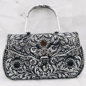 925 pure silver ladies purse with handle in fine nakashii pO-164-02