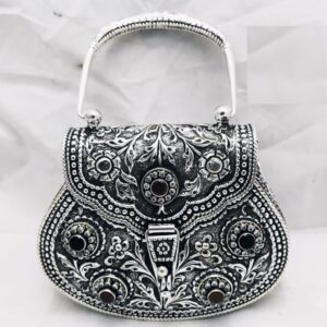 925 pure silver ladies purse with handle in fine nakashii pO-164-01