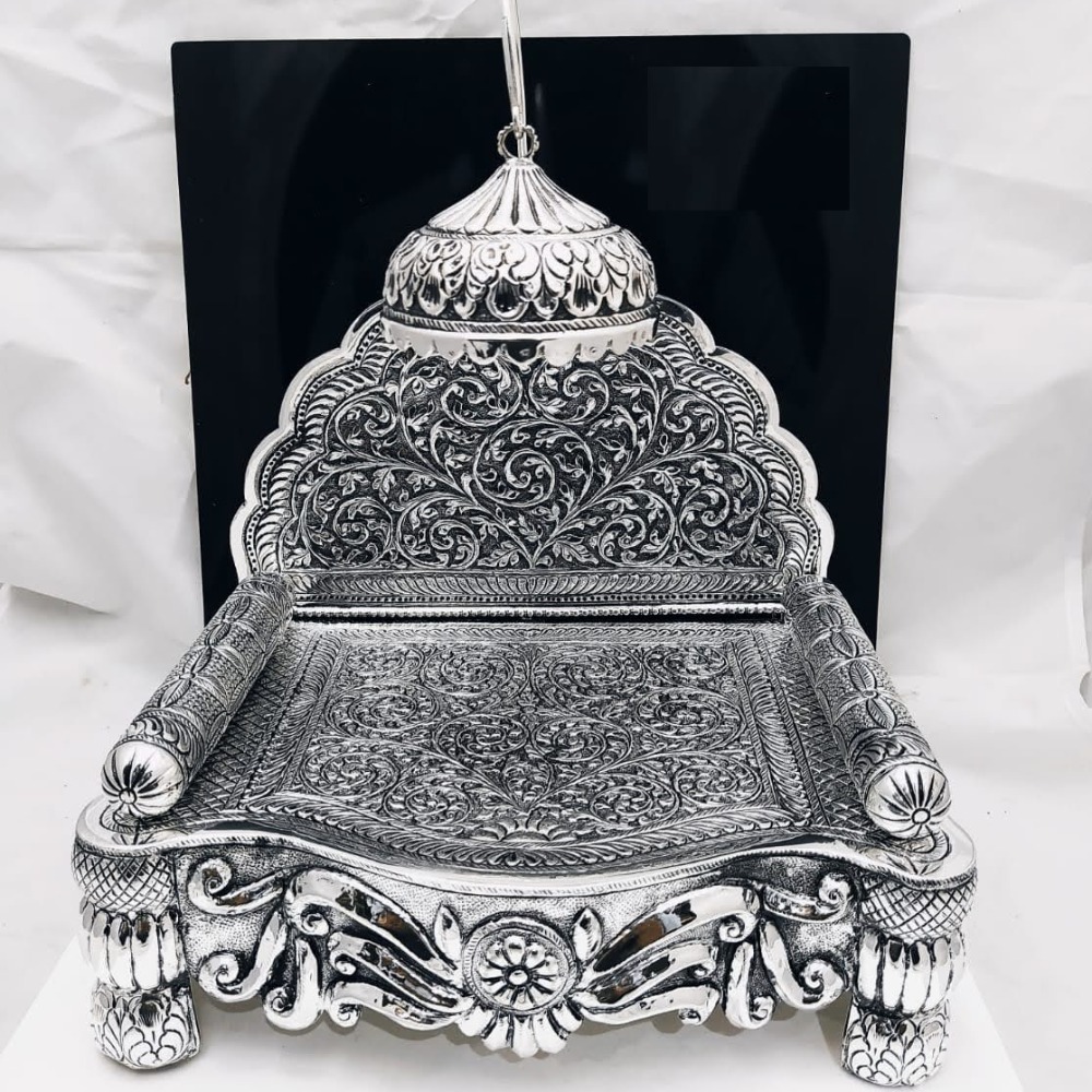92.5 pure silver antique solid singhasan in fine nakashii po-141-08