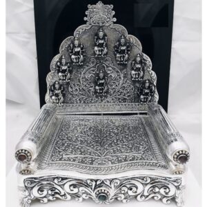 92.5 pure silver asthalakshmi singhasan with gemstones po-141-07