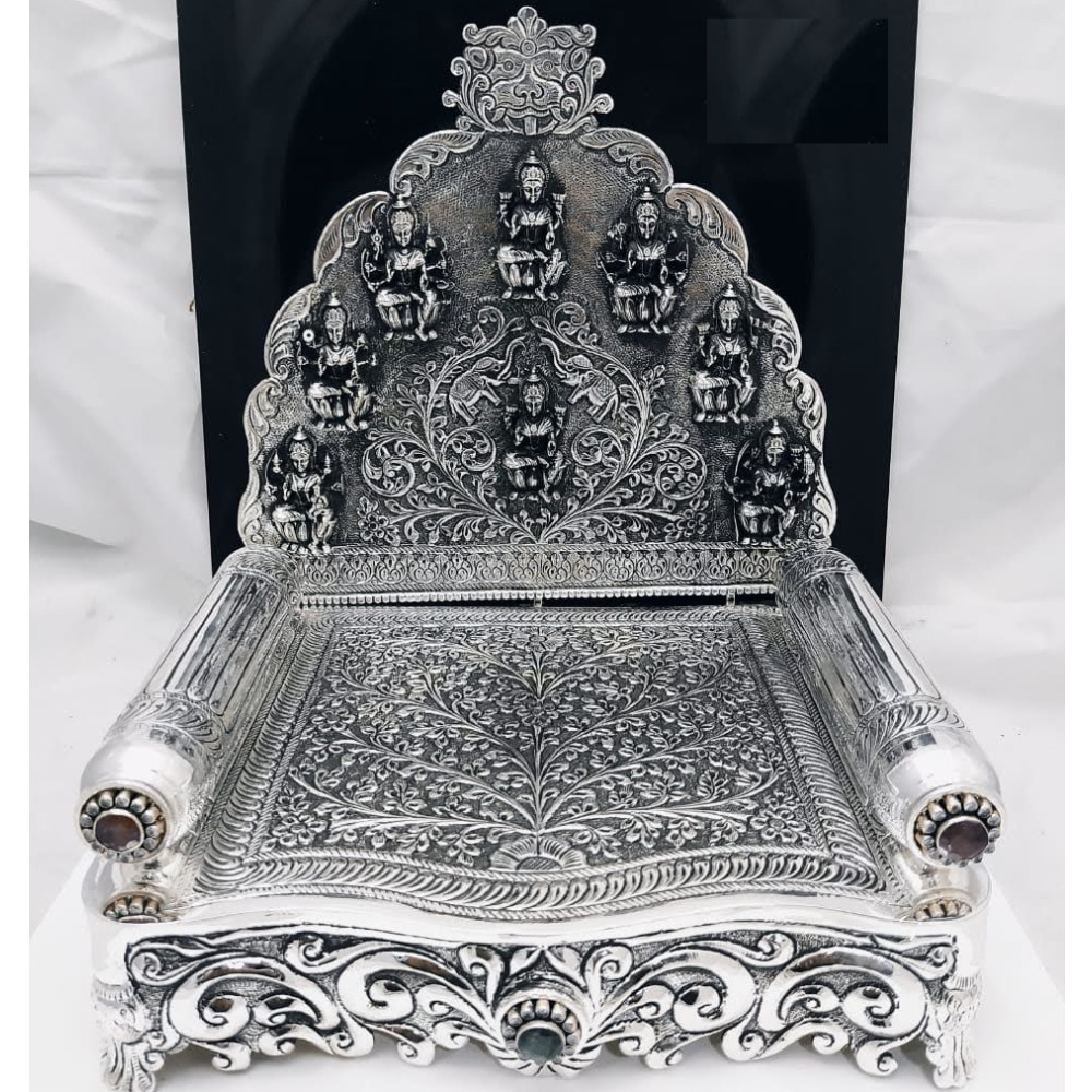 92.5 pure silver asthalakshmi singhasan with gemstones po-141-07