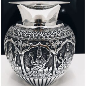 925 pure silver ashtalakshmi kalash in fine embossing po-165-05