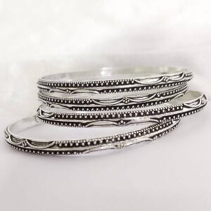 925 Pure Silver Antique Light Weight Chitayi Bangles PO-199-02