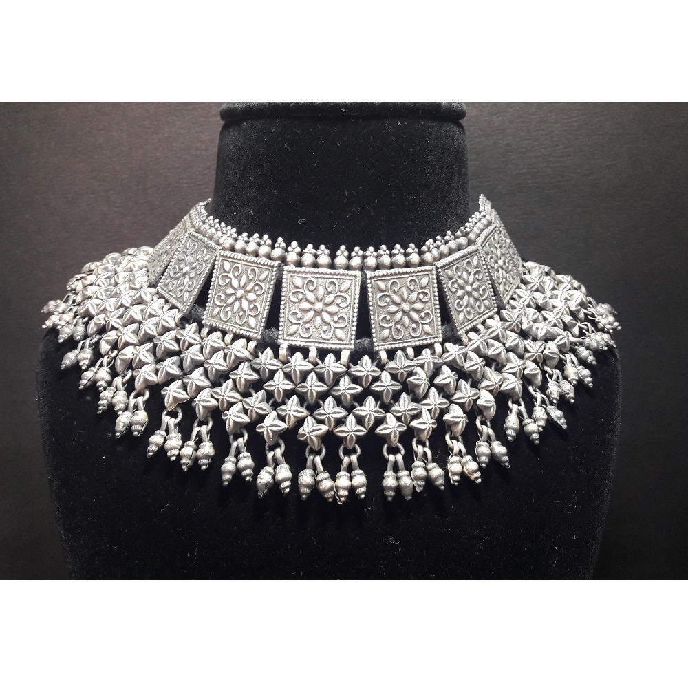 Pure silver designer and handmade silver necklace