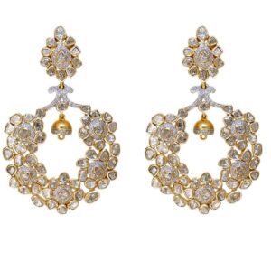 Open setting 14K Gold Polki Diamond earrings