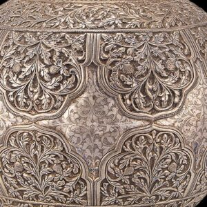 A 20c colonial indian solid silver vase , kutch c 1901