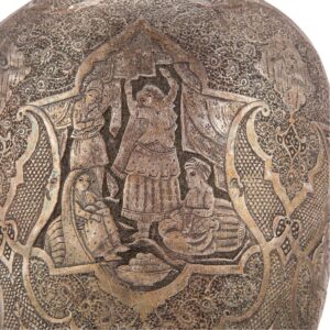 A 20c persian solid silver massive  vase, isfahan c.1900