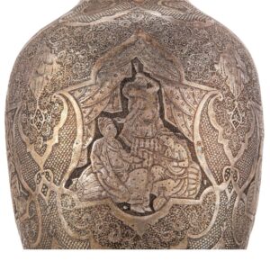 A 20c persian solid silver massive  vase, isfahan c.1900