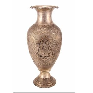A 20c persian solid silver massive  vase, isfahan c.1900