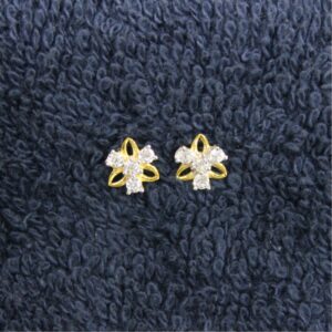 CZ studded fancy gold Nose Pin (Nath)