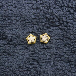 CZ studded fancy gold Nose Pin (Nath)