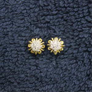 CZ studded fancy gold Nose Pin (Nath)