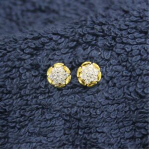 CZ studded fancy gold Nose Pin (Nath)