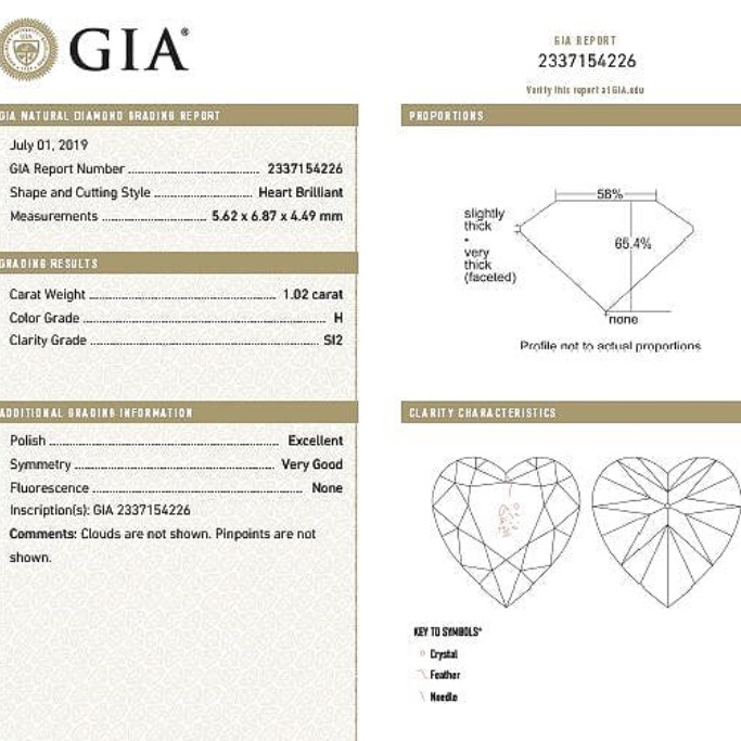 1.02ct heart white diamond-heera