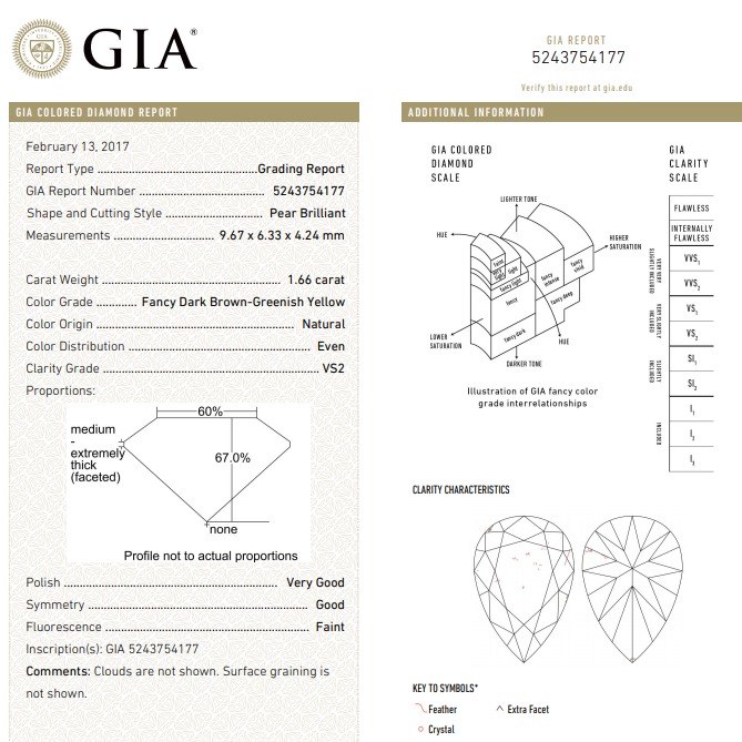 1.66ct pear brown diamond-heera