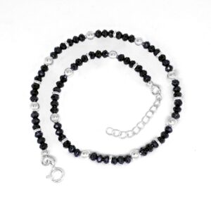 925 Silver Black Anklets For Women JP-P12