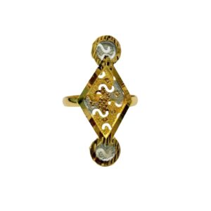 22k Gold Attractive Floral Women Ring LR2404