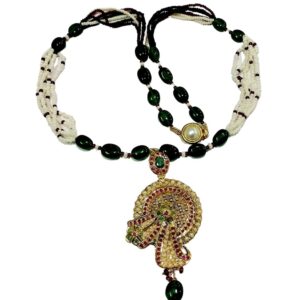 Gold Loopy Bends Design Necklace Set JS208