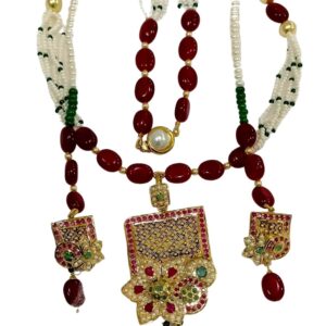 Gold delite fancy necklace set js725
