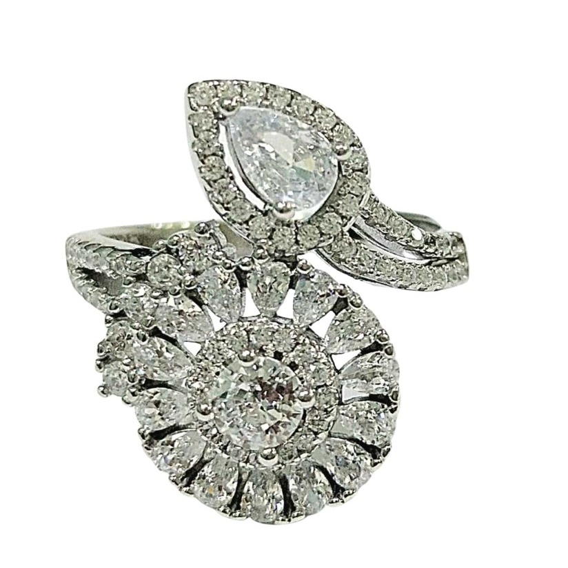 Silver glam ladies rings slr453