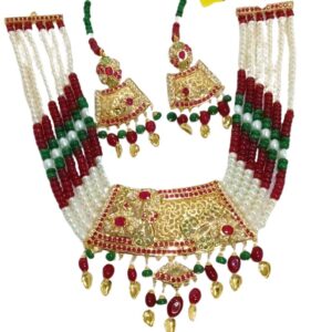 Handcrafted Jadau Necklace Set With Excellent Finish
